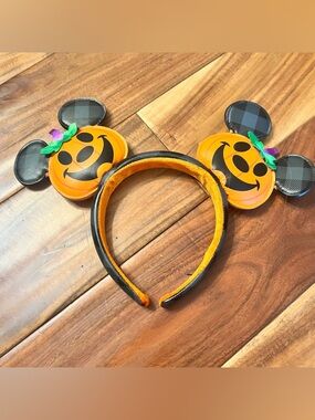 Disney Parks Mickey Mouse Halloween Pumpkin Ears Headband